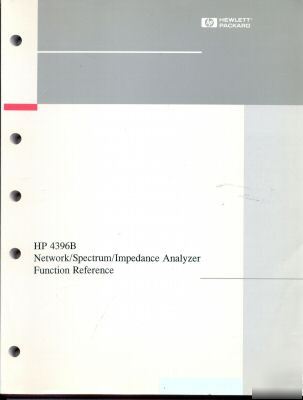 Hp 4396B function reference manual