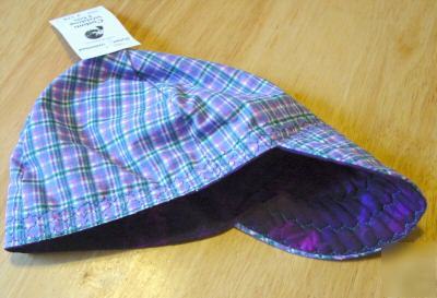 New traditional plaid welding hat 7 1/2 fitter marbled