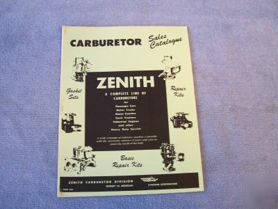 Zenith carburetor sales catalog 1951