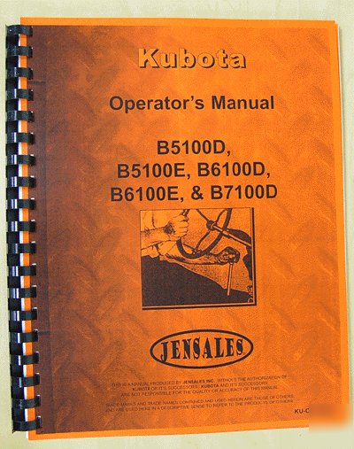 Kubota B5100D operator manual (ku-o-B7100)