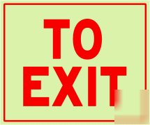 Exit sign to exit glow in the dark sign 12