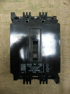 EHB3020L westinghouse 20A 480V 3P circuit breaker 