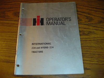 Ih 234 & hydro 234 tractor operators owners manual book