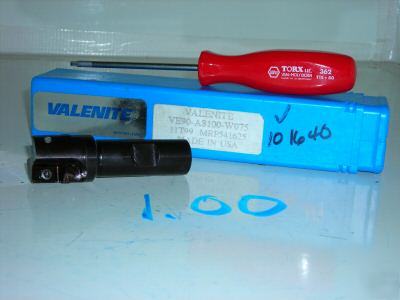 New valenite carbide insert endmill VE90-AS100-W075 nos