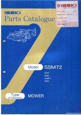 Iseki SSM72 mower deck spare parts book catalog