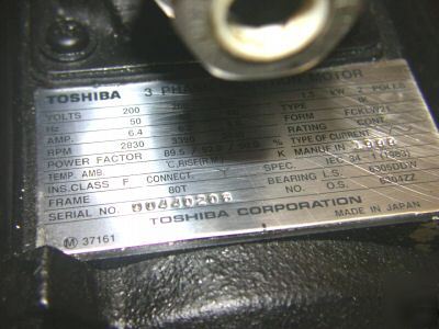 Toshiba 3 phase induction motor - wire edm water pump.