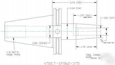 New V50CT SF062 375 thermal toolholding cat adapter
