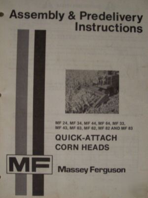 Massey ferguson combine quick-attach corn heads manual