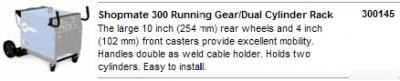 Miller 300145 shopmate 300 running gear/dual cyl rack