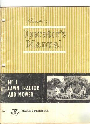 Rare massey-ferguson mf 7 lawn tractor mower manual