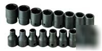 17PC 1/2IN. dr. metric 6PT impact socket set - sk tools