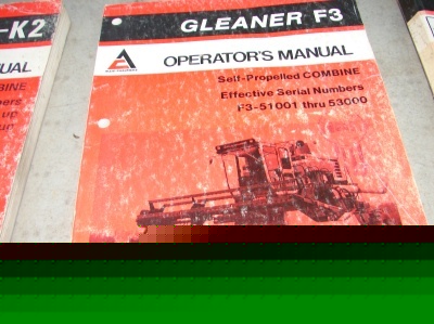 Allis chalmers combine factory operators manual F3