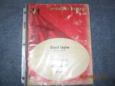 Ih 815 & 915 combines-diesel engine d-407 dt-407 manual