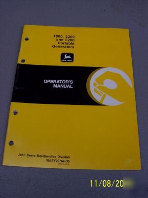 John deere manual 1800 2300 3200 portable generators