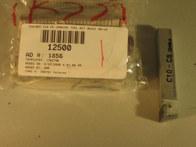Toolmex C10 C5 carbide tool bit 4K331 qn=10