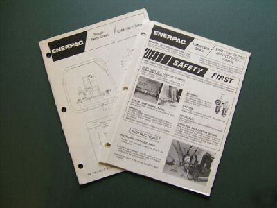 2 enerpac eam-100 series hydraulic pump parts booklets
