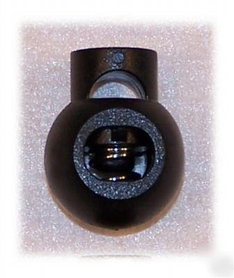 Cord toggles, cordlocks, stops - ball, black, 100 pcs