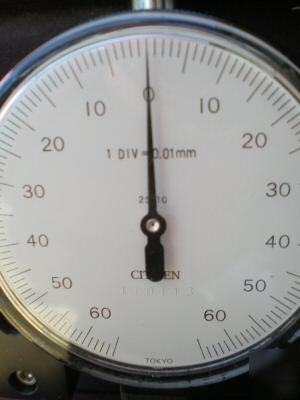 Dial 0.01 mm lab inspect qc calibration citizen tokyo 