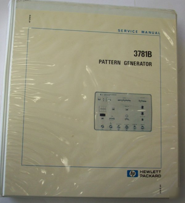 Hp / agilent 3781B service manual - $5 shipping 