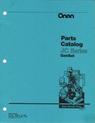 Onan jc parts manual 967-0220 1989 spec a-ab