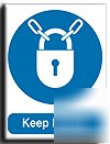 Keep locked sign-adh.vinyl-300X400MM(ma-034-am)