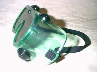 New green shaded safety glasses goggles eye protection