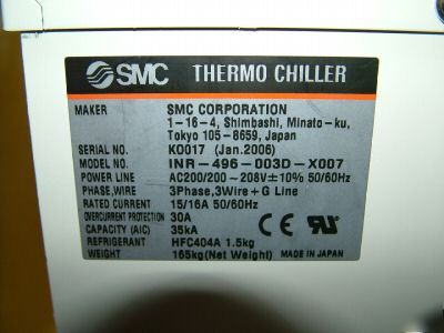 Smc thermo chiller inr-496-003D-X007