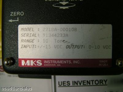 Mks instruments type 221 10 torr signal conditioner