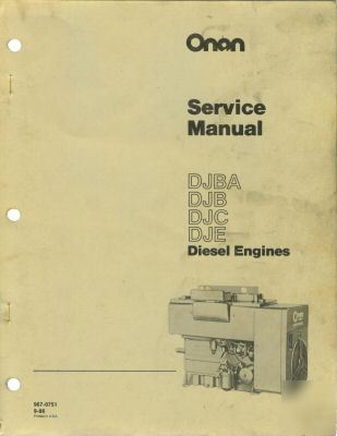 Onan djba, djb, djc, dje service manual 967-0751