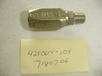 Qty 1 ** weatherhead # 42506N-104 fitting for # 6 hose