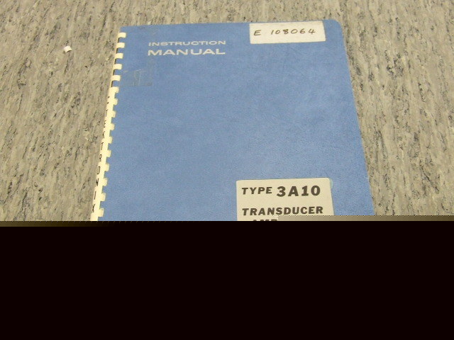 Tektronix type 3A10 transducer amp instruction manual