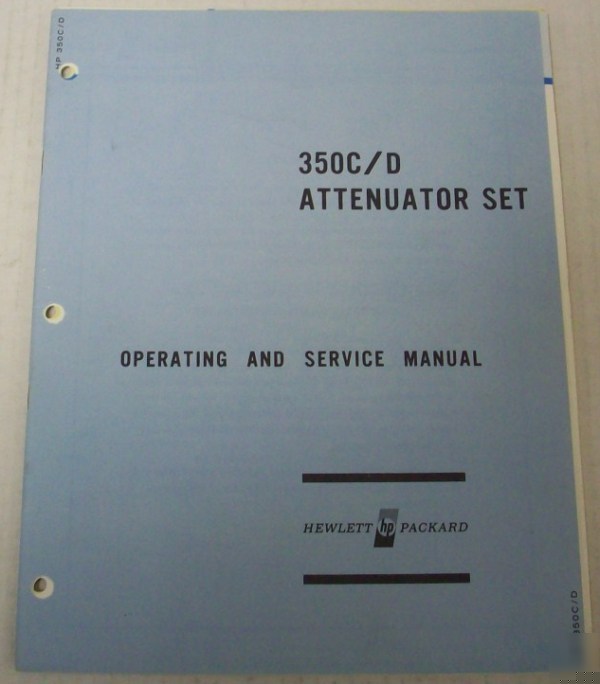 Hp 350C/d attenuator set operating & service manual