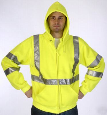 Ansi osha class iii 3 ii 2 safety sweatshirt jacket 2X