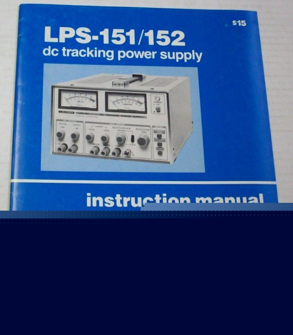 Leader lps-151/152 dc tracking power supply manual