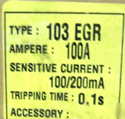 Lg earth leakage circuit breaker 103 egr 100A 3 pole