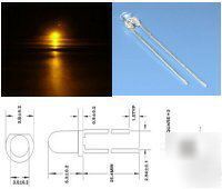 50 x 3MM amber orange led led's 3000-4000 mcd output uk