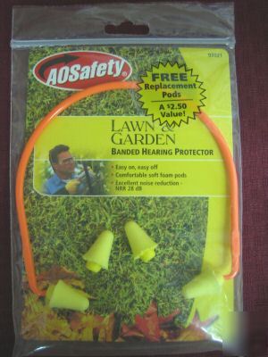 Ao safety banded hearing protector ear plugs - set of 2