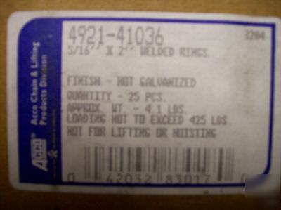 Galvanized welded steel ring 5/16 x 2 anchor hook point
