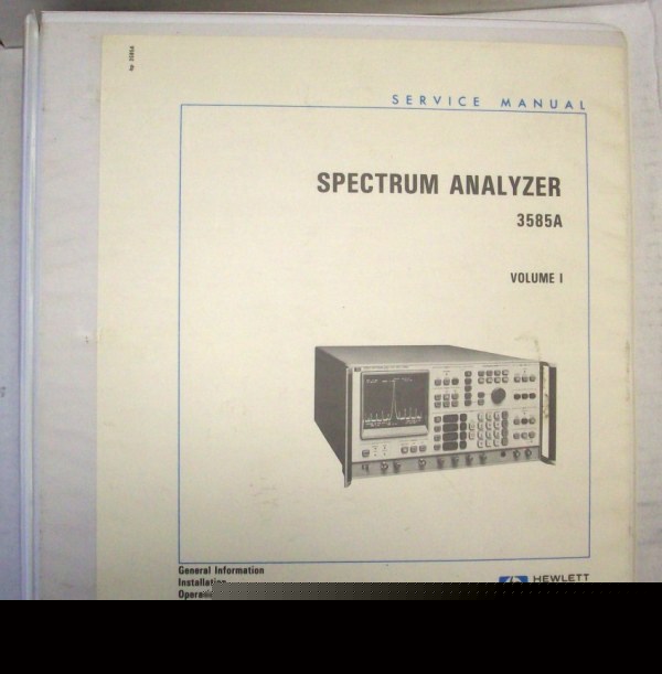 Hp 3585A spectrum analyzer service manual volume 1