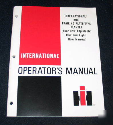 Ih intl harvester 800 trailing plate type planter