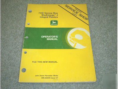 John deere narrow 7340 maxemerge 2 integral planter om