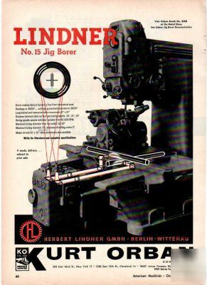 Kurt orban herbert lindner jig borer ad 1953 milling