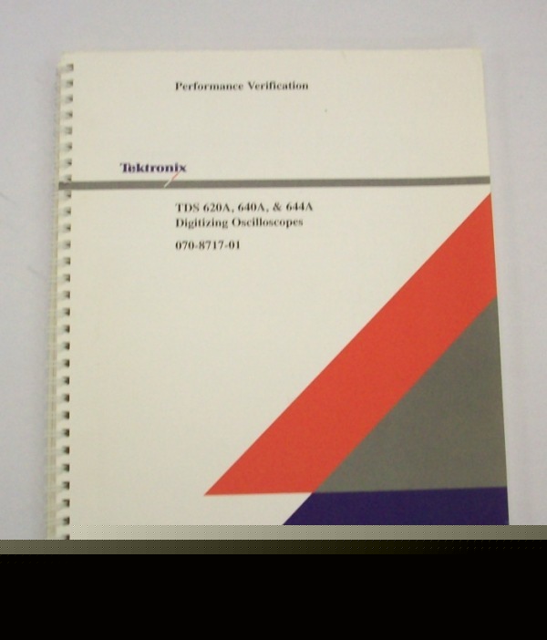 Tek tds 620A digital scope perfomance verif manual