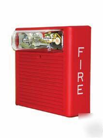Wheelock as-24110W-fr audible horn strobe 24V red 110CD