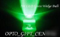 50PCS 194/168 led T10 green bullet shape light 12V