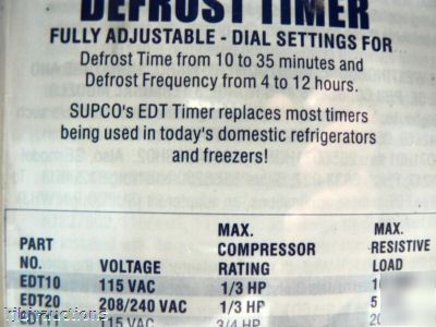 New supco EDT10 universal electronic defrost timer 
