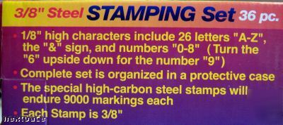 New alphabet metal stamping set stamp large marking 