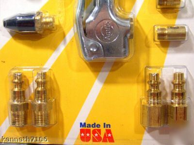 1/4 air compressor accessory kit coupler plug blow gun 