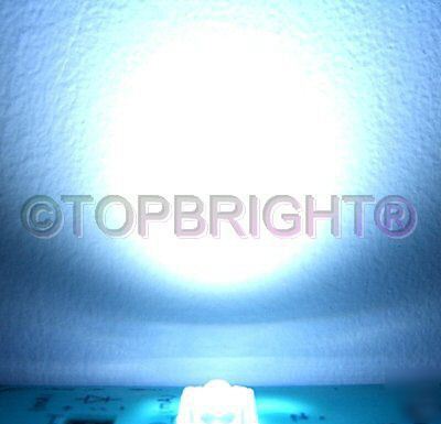 100 pcs 3MM 15000MCD super flux white led free resistor