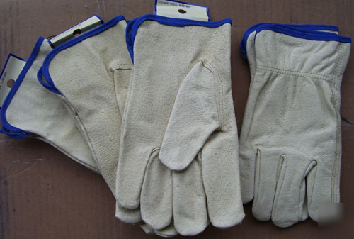 3 pr unlined pigskin leather work glove yard garden $27